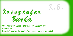 krisztofer burka business card